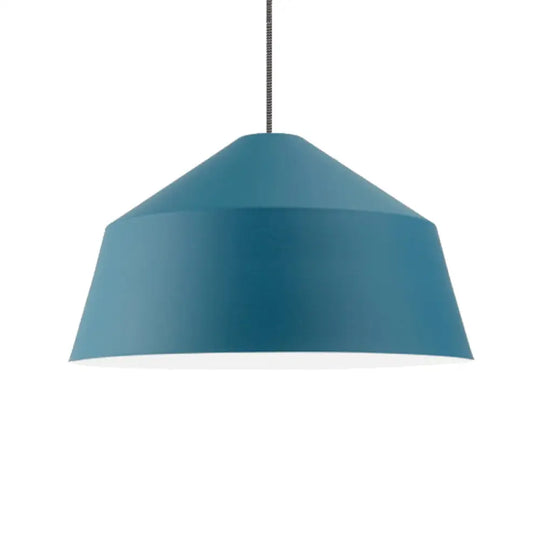 Nordic Metallic Pendant Lamp With Adjustable Cord For Hotel- Undertint Barn Light Dark Blue