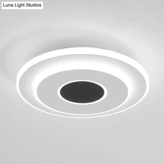 Nordic Mini Thin Flushmount Acrylic Led Ceiling Light - Warm/White Black-White