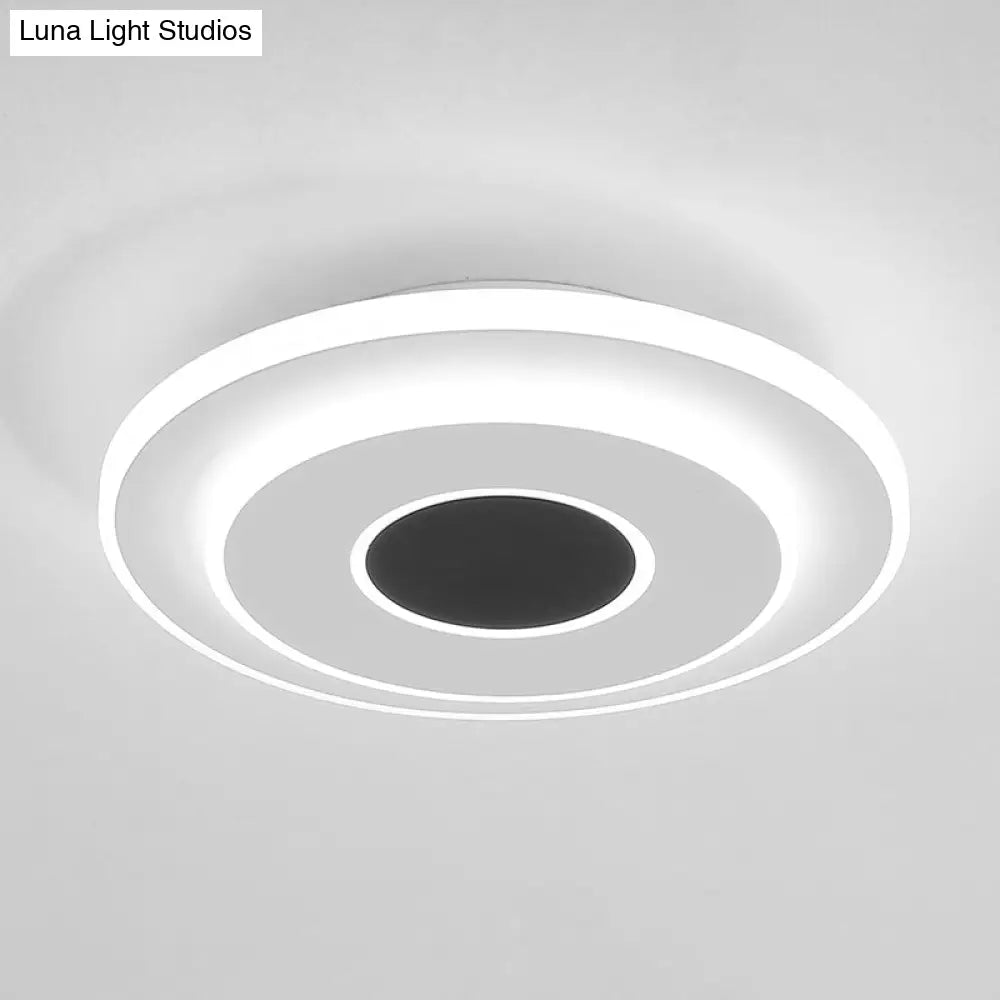 Nordic Mini Thin Flushmount Acrylic Led Ceiling Light - Warm/White Black-White