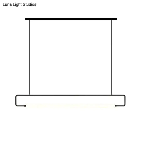 Nordic Minimalist Bar Hanging Rectangular Frame Pendant Light Pendant