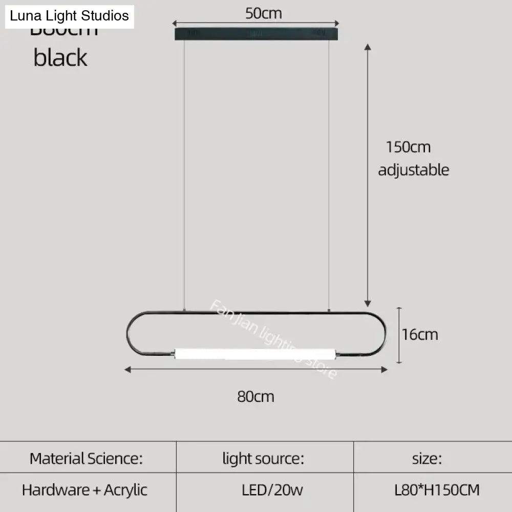 Nordic Minimalist Bar Hanging Rectangular Frame Pendant Light Pendant