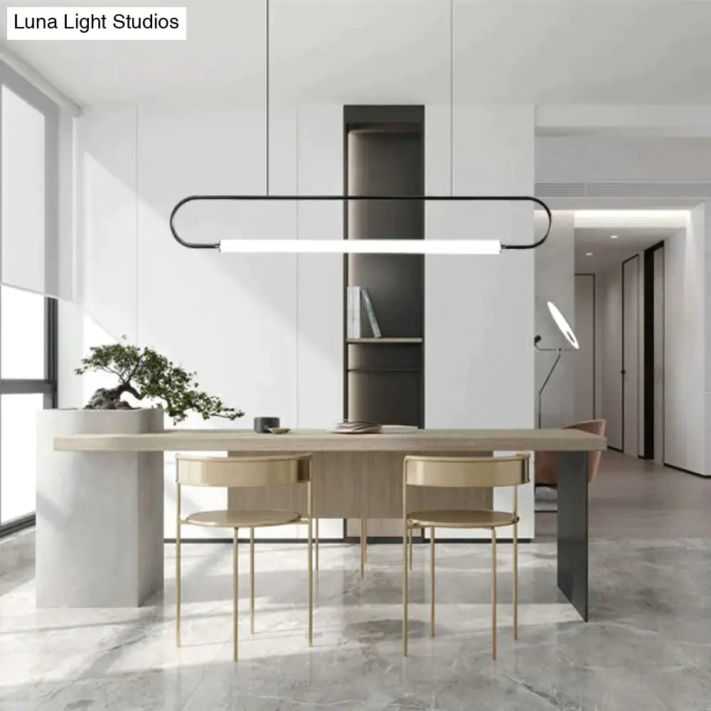 Nordic Minimalist Bar Hanging Rectangular Frame Pendant Light Pendant