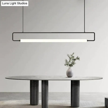 Nordic Minimalist Bar Hanging Rectangular Frame Pendant Light Pendant