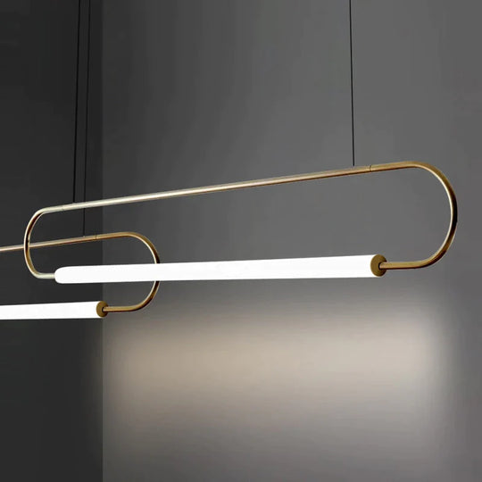 Nordic Minimalist Bar Hanging Rectangular Frame Pendant Light