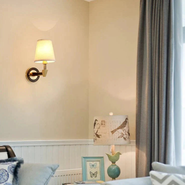 Nordic Minimalist Bedroom Bedside Full Copper Wall Lamp