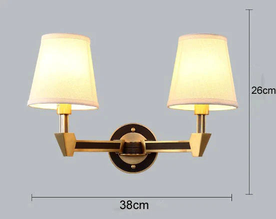 Nordic Minimalist Bedroom Bedside Full Copper Wall Lamp