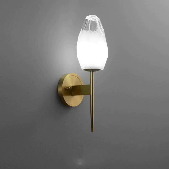 Nordic Minimalist Bedroom Bedside Interior Corridor Villa Staircase Copper Wall Lamp