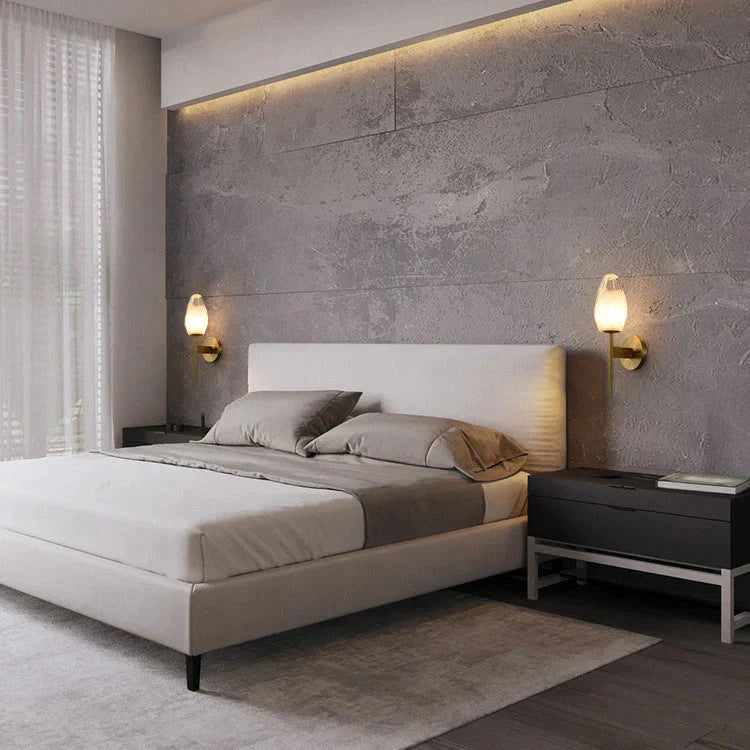Nordic Minimalist Bedroom Bedside Interior Corridor Villa Staircase Copper Wall Lamp