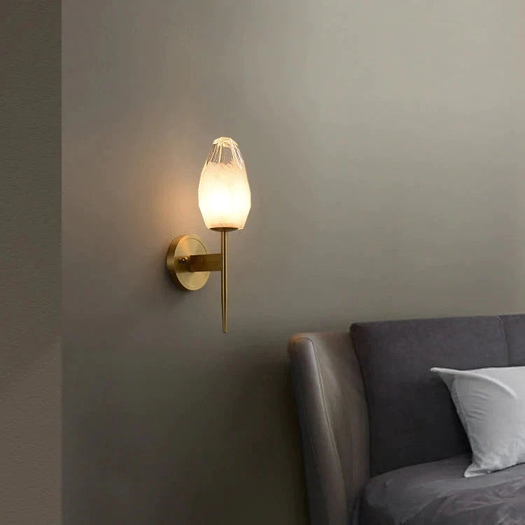 Nordic Minimalist Bedroom Bedside Interior Corridor Villa Staircase Copper Wall Lamp