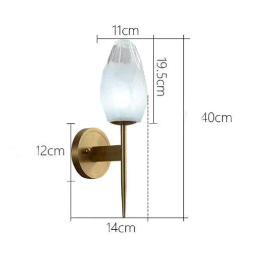 Nordic Minimalist Bedroom Bedside Interior Corridor Villa Staircase Copper Wall Lamp