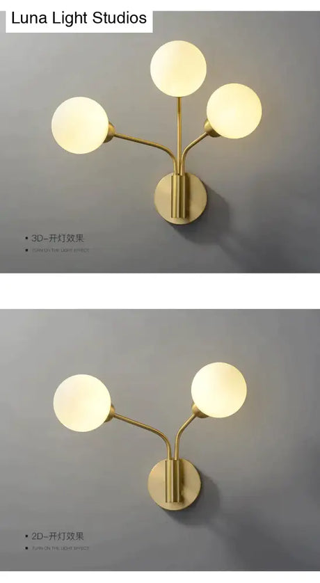 Nordic Minimalist Bedroom Bedside Light Corridor Aisle Full Copper Wall Lamp Copper Wall Lamps