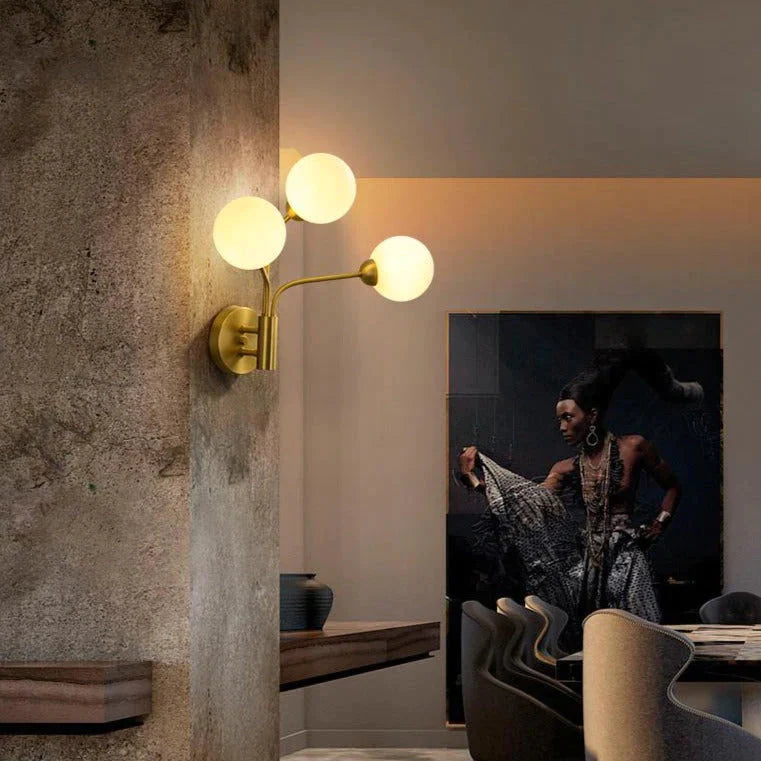 Nordic Minimalist Bedroom Bedside Light Corridor Aisle Full Copper Wall Lamp