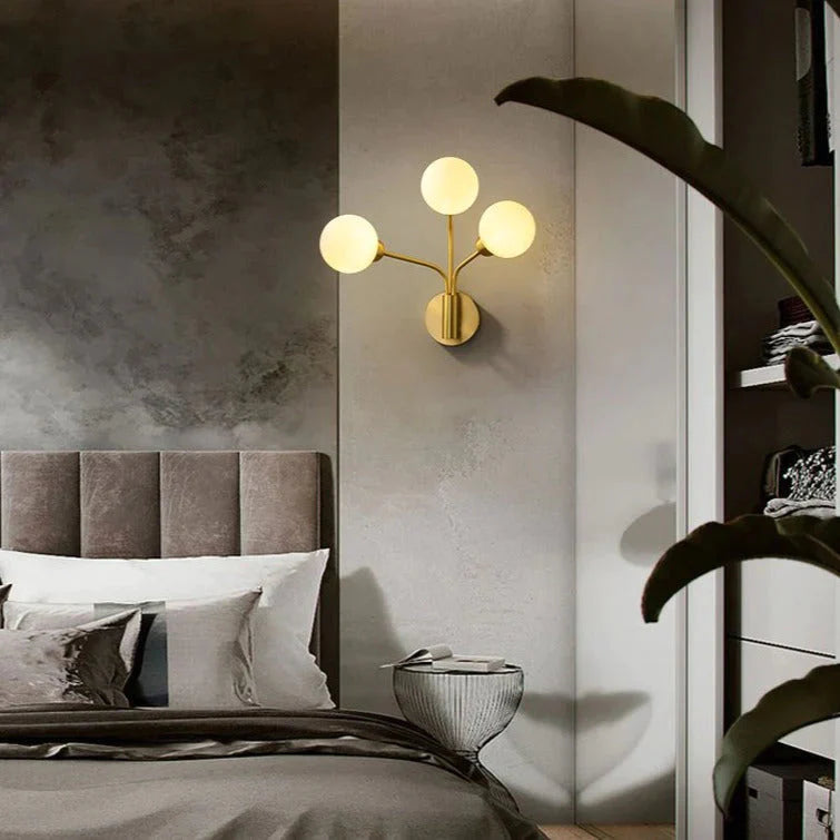 Nordic Minimalist Bedroom Bedside Light Corridor Aisle Full Copper Wall Lamp