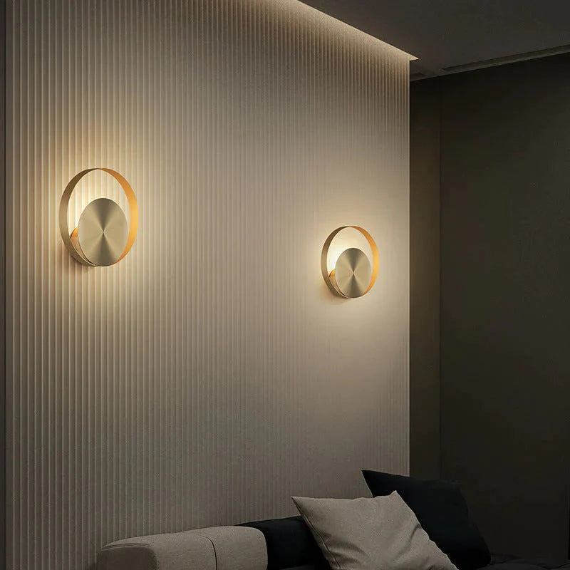 Nordic Minimalist Bedside Lamp Bedroom Full Copper Wall Lamp