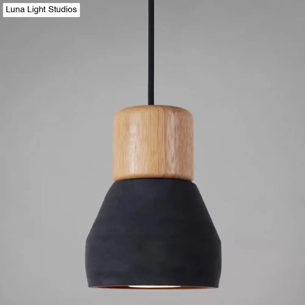 Nordic Minimalist Style Cement Tapered Hanging Light - 1-Light Restaurant Down Mini Pendant