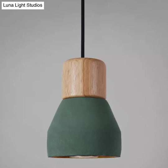 Nordic Minimalist Style Cement Tapered Hanging Light - 1-Light Restaurant Down Mini Pendant