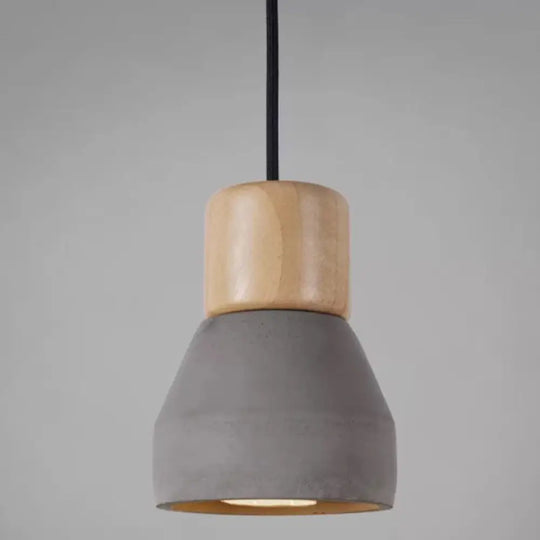 Nordic Minimalist Cement Tapered Hanging Light - Restaurant Down Mini Pendant (1-Light) Grey