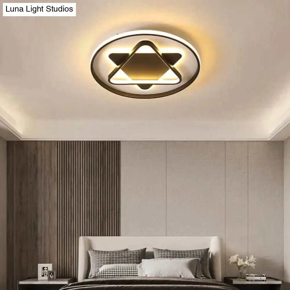 Nordic Minimalist Five-Pointed Star Light Bedroom Ceiling Lamp 40Cm / White Light