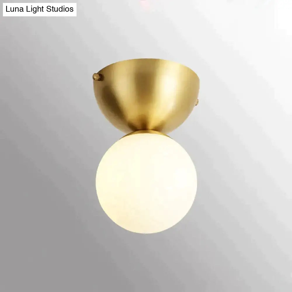 Nordic Minimalist Hall Brass Ceiling Lamp