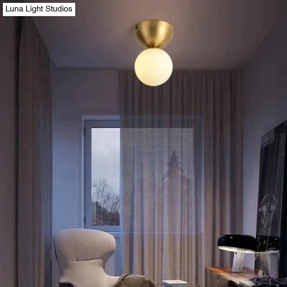 Nordic Minimalist Hall Brass Ceiling Lamp