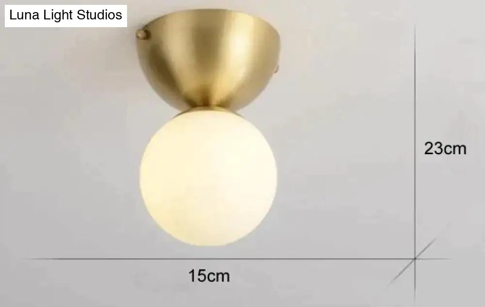 Nordic Minimalist Hall Brass Ceiling Lamp