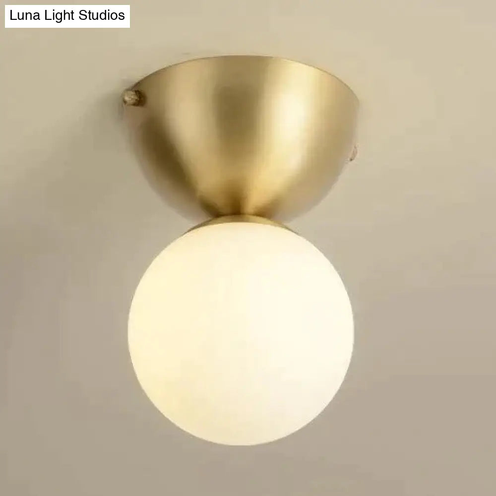 Nordic Minimalist Hall Brass Ceiling Lamp