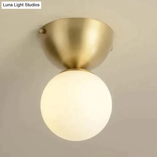 Nordic Minimalist Hall Brass Ceiling Lamp