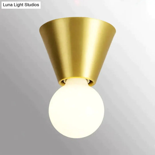 Nordic Minimalist Hall Brass Ceiling Lamp