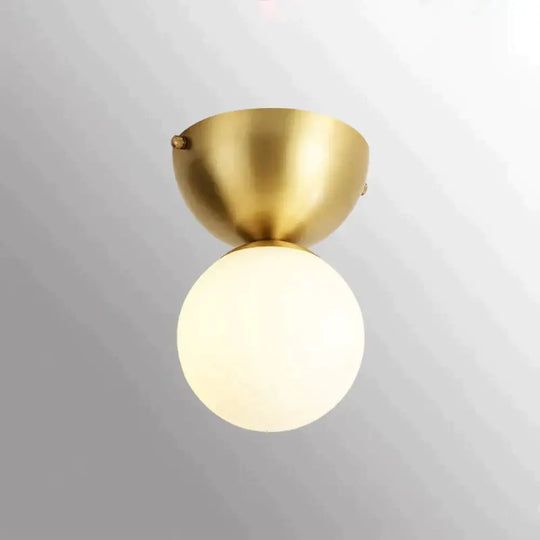 Nordic Minimalist Hall Brass Ceiling Lamp B Tricolor Light