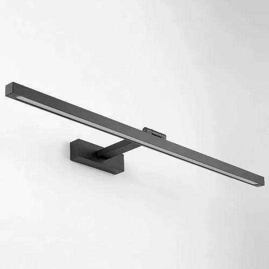 Nordic Minimalist Vanity Wall Light: Aluminum Single Rectangle Fixture Black / 16 Warm