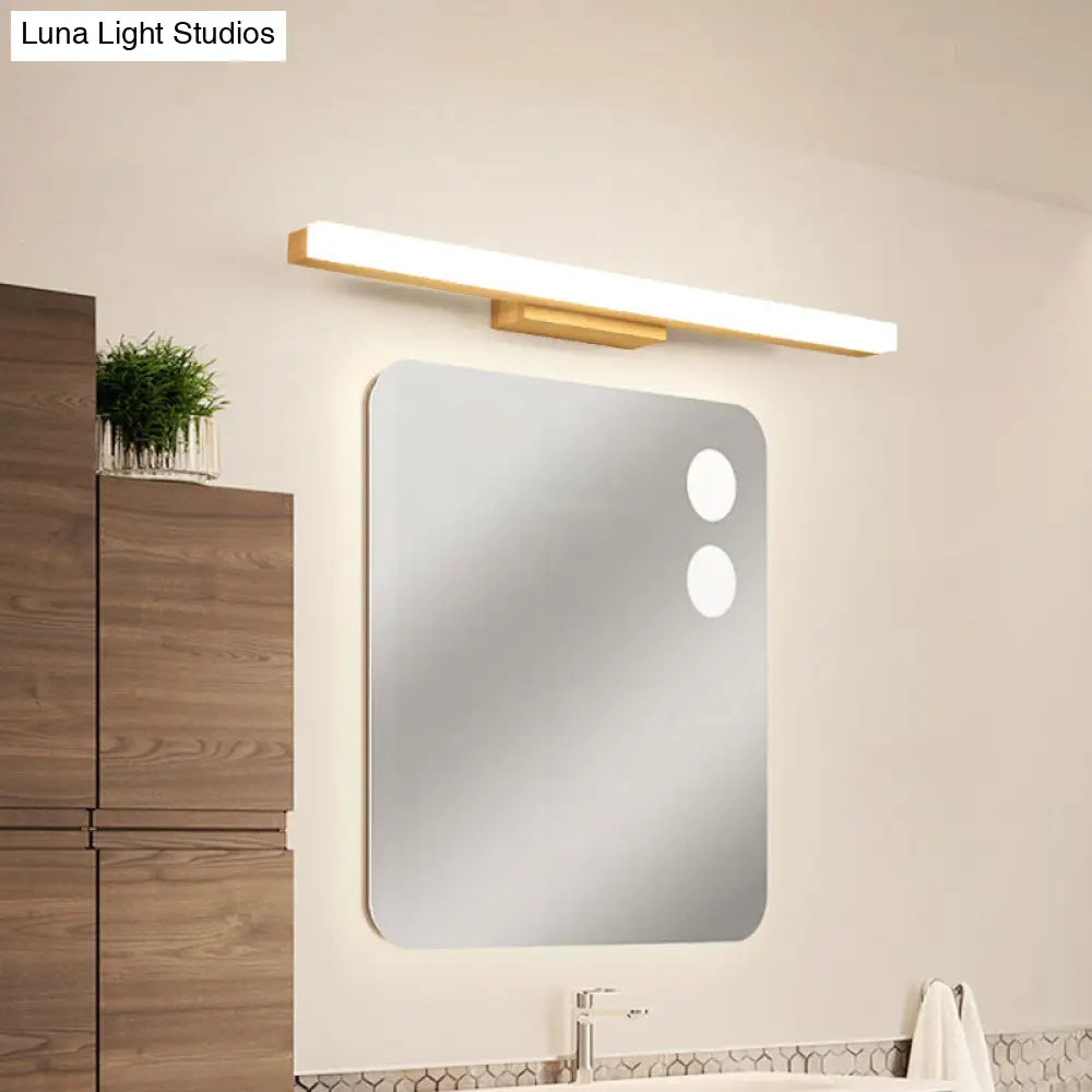 Nordic Minimalist Wood Vanity Light - Rectangular Single Wall Sconce