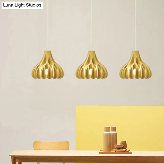 Modern Nordic Resin Pendant Lamp With Coral Line Shade - 1-Light Hanging Fixture For Dining Room