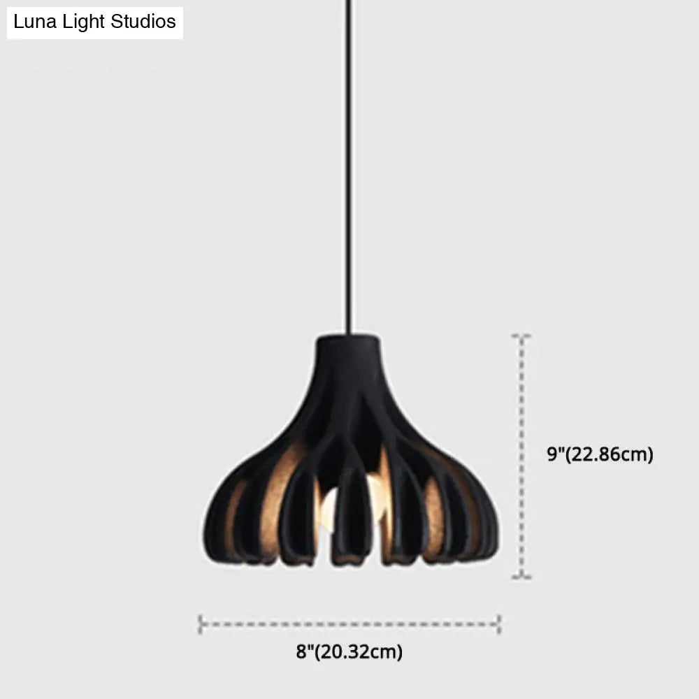 Modern Nordic Resin Pendant Lamp With Coral Line Shade - 1-Light Hanging Fixture For Dining Room