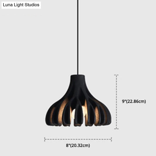 Modern Nordic Resin Pendant Lamp With Coral Line Shade - 1-Light Hanging Fixture For Dining Room