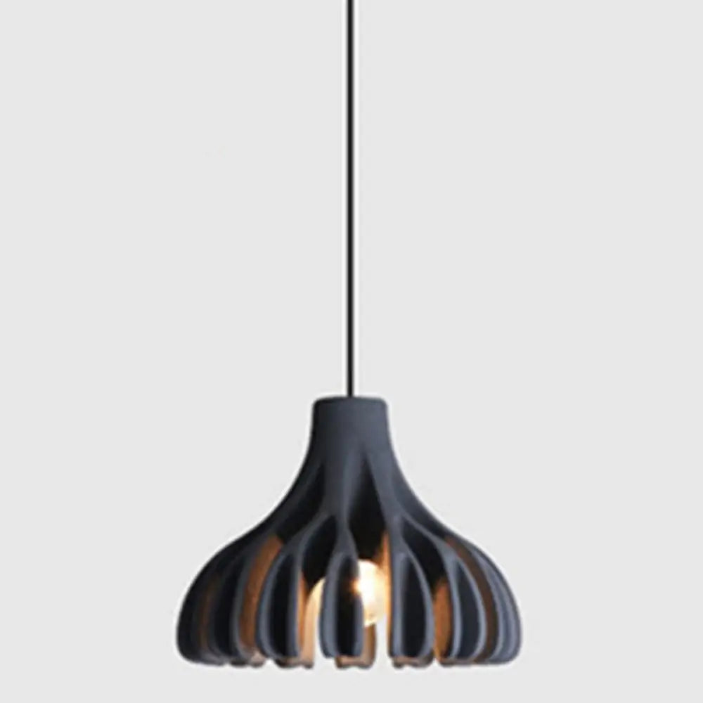 Nordic Modern 1-Light Coral Shade Pendant Lamp - Resin Hanging For Dining Room Grey