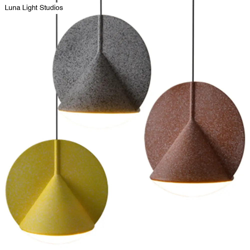 Nordic Modern Resin Pendant Lamp - 1-Light Round Shade Ideal For Living Room