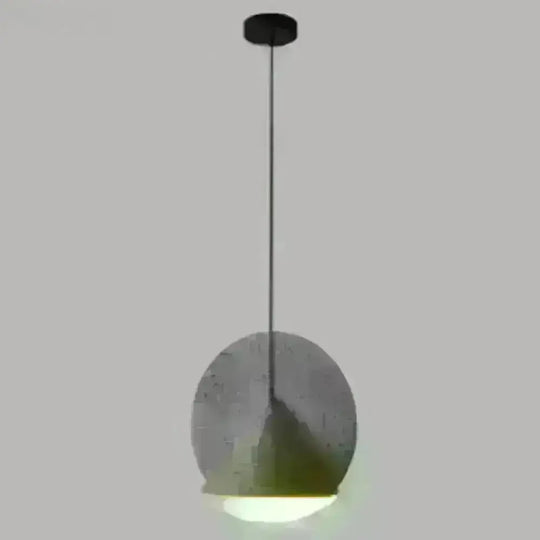 Nordic Modern 1-Light Round Shade Pendant Lamp For Living Room Grey / Warm