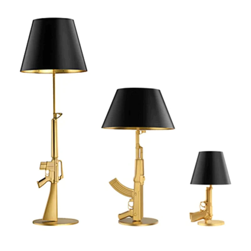 Nordic Modern Ak47 Gun_Lounge Silvery Gold Lustre Bedroom Lamp Led Floor Lamps Kids Children Room