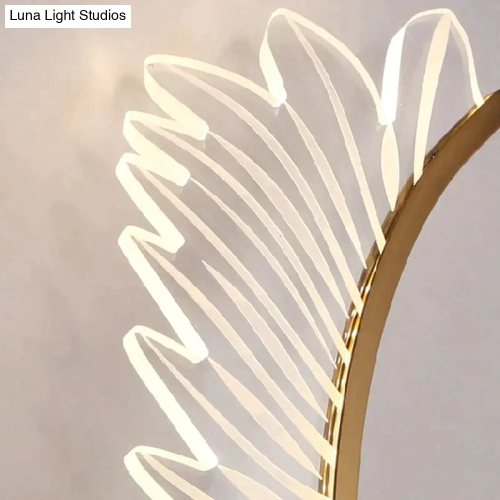 Nordic Modern Art Bedside Feather Led Wall Lamp Light