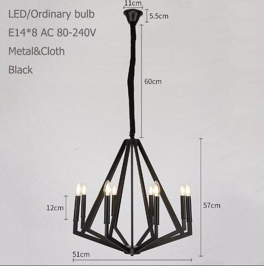 Nordic Modern Diamond Pendant Light Led E14 Loft Industrial Hanging Lamp With 2 Colors For Living