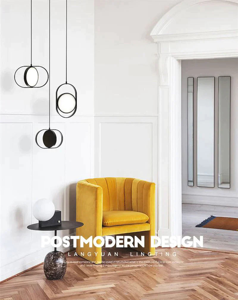 Nordic Modern Geometry Simple Rotary Pendant Lights Designer luminarias Circular Hanging Lamp Bar Bedside Light Fixtures