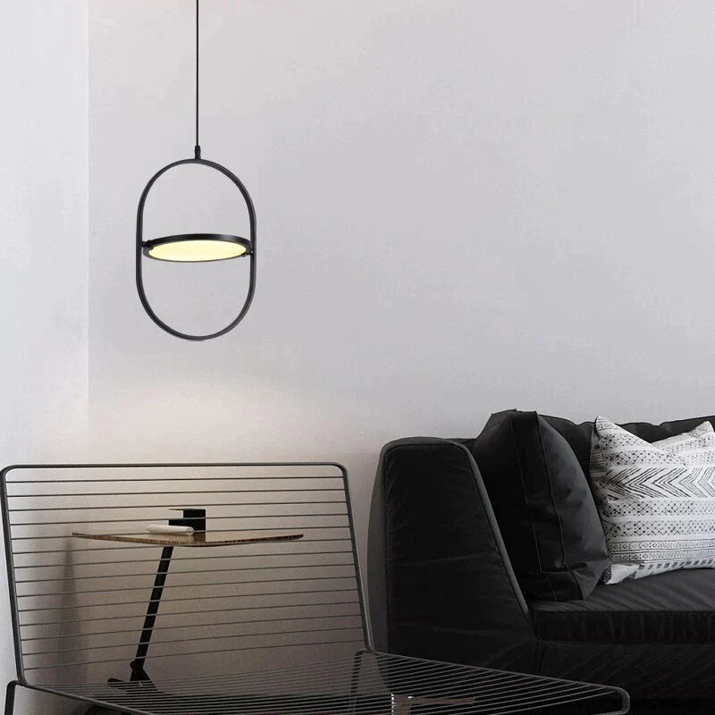 Nordic Modern Geometry Simple Rotary Pendant Lights Designer luminarias Circular Hanging Lamp Bar Bedside Light Fixtures