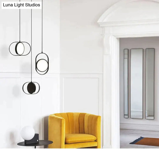 Nordic Modern Geometry Simple Rotary Pendant Lights Designer Luminarias Circular Hanging Lamp Bar