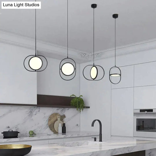 Nordic Modern Geometry Simple Rotary Pendant Lights Designer Luminarias Circular Hanging Lamp Bar