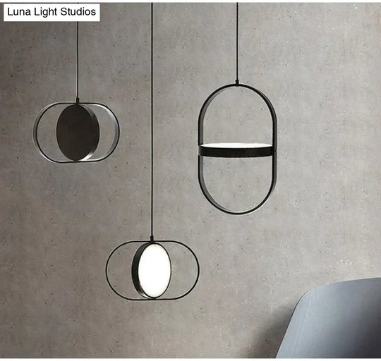 Nordic Modern Geometry Simple Rotary Pendant Lights Designer Luminarias Circular Hanging Lamp Bar