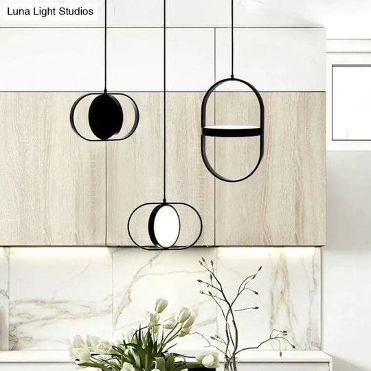 Nordic Modern Geometry Simple Rotary Pendant Lights Designer Luminarias Circular Hanging Lamp Bar