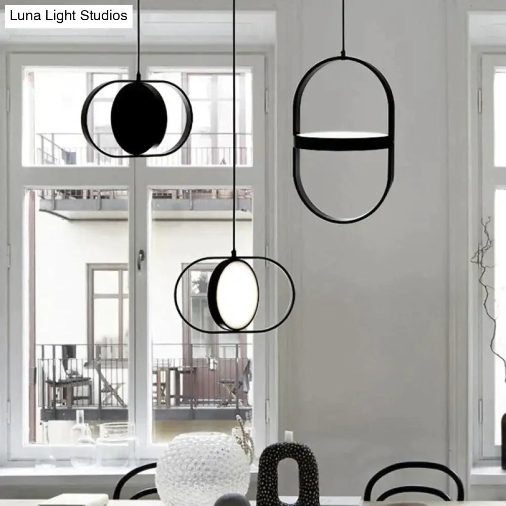 Nordic Modern Geometry Simple Rotary Pendant Lights Designer Luminarias Circular Hanging Lamp Bar