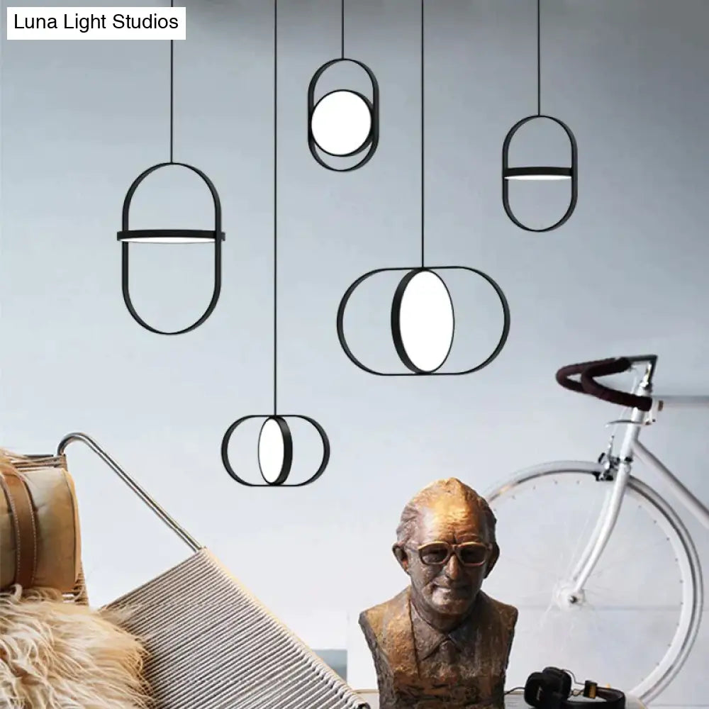 Nordic Modern Geometry Simple Rotary Pendant Lights Designer Luminarias Circular Hanging Lamp Bar