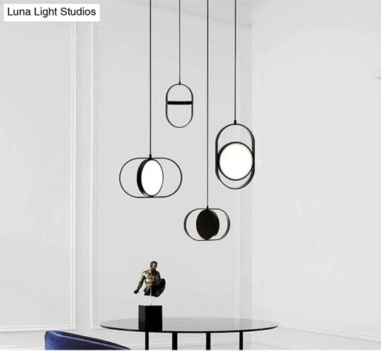 Nordic Modern Geometry Simple Rotary Pendant Lights Designer Luminarias Circular Hanging Lamp Bar