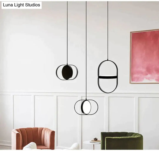 Nordic Modern Geometry Simple Rotary Pendant Lights Designer Luminarias Circular Hanging Lamp Bar